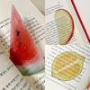 1pc Interesting Fruit Slice Bookmarks Transparent PVC, Watermelon, Lemon, Apple, Star Fruit, Lychee, Papaya, Kiwi Designs