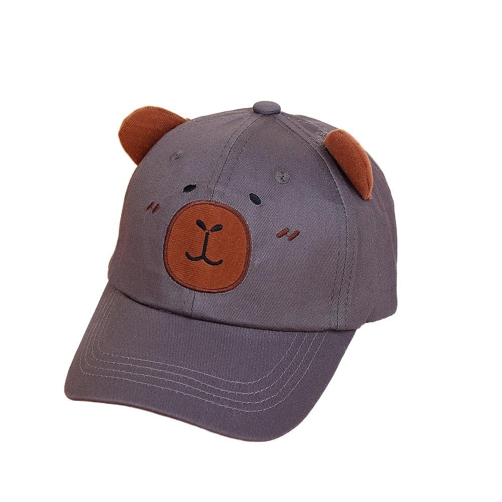 

Cotton Capybara Peaked Cap Breathable Baby Sunscreen Hat Children Baseball Hat For Babies Aged 2-6 серый
