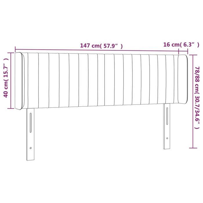 VidaXL LED Headboard Bedroom Furniture Double Bed Accessory Head of Bed Frame Interior Pink 3123527