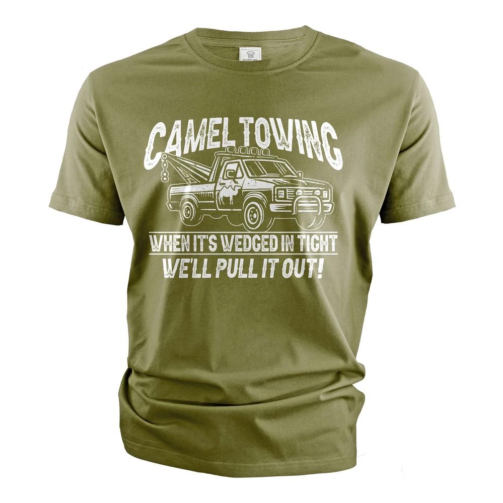 

Men s Funny Camel towing T-shirt double meaning humor humorous tee joke shirt S