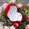 Heart Shape Rose Double Ring Box Pendant Box Earring Box Ring Necklace Organizer