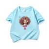 Kids Cotton T Shirt Flower And Butterfly Hair Girl Print Crew Neck Short Sleeve Tee Casual Boys Girls Summer Tops