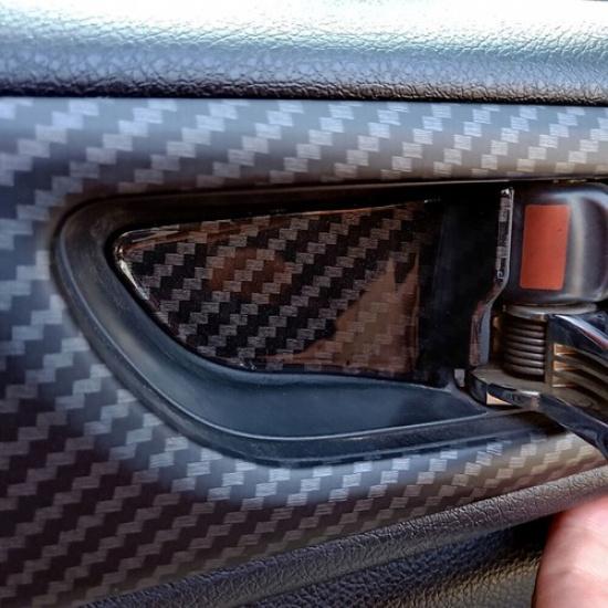 For Subaru WRX STI 2015-2021 Carbon Fiber Inner Door Handle Bowl Cover Trim 4pcs