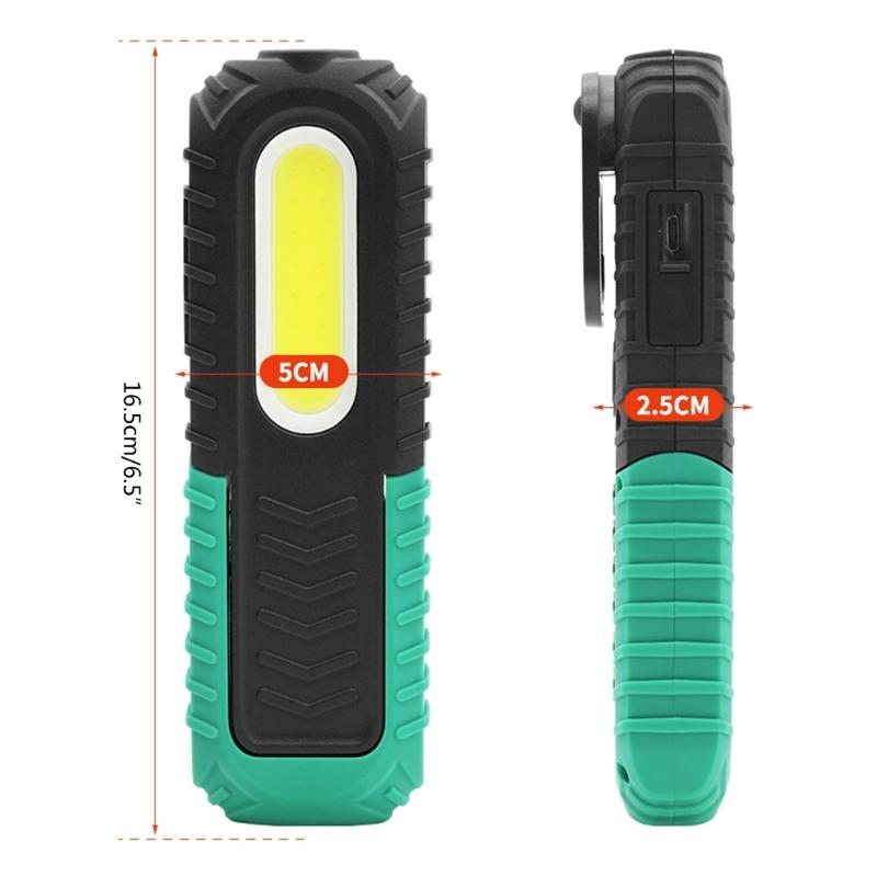 LED Magnetic Working Light Rechargeable USB COB Inspection Lamp Hanging-Hook Job Site Lighting for Car Repairing Camping