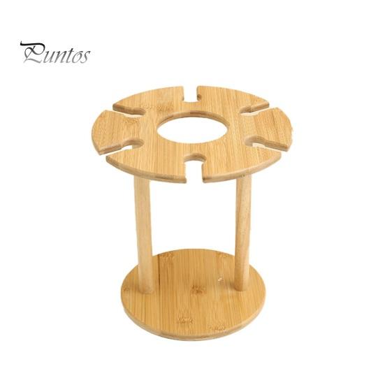 

Бамбуковый стеллаж для хранения вина и бокалов, стеллаж для красного вина с держателем для бокалов, небольшой настольный держатель для вина на 1 бутылку и 6 бокалов цвет старого дерева