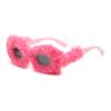 Soft Full Woollen Punk Sunglasses Women For Men Trend Fur Velvet Pink Sun Glasses Sexy Lady Luxury Brand Designer Eyeglasses