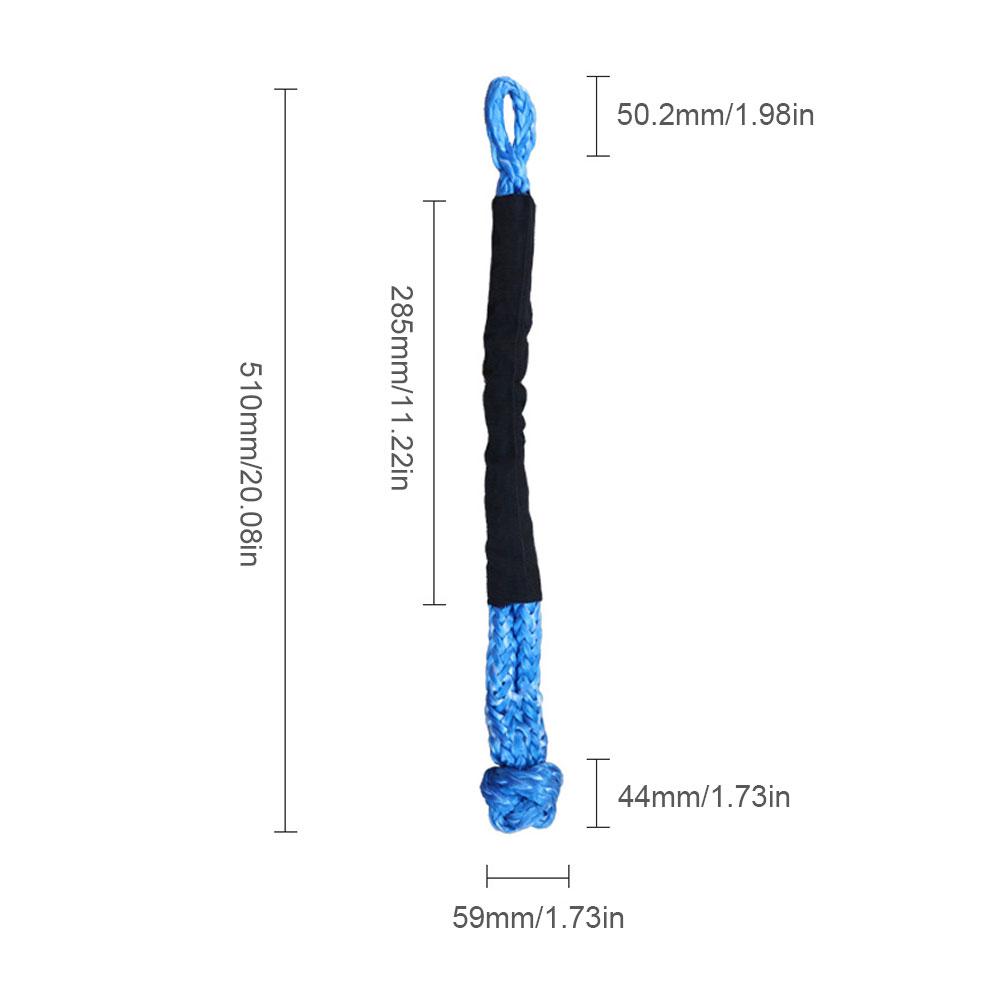 Car Trailer Tape Rope 38000 Pound Soft Shackle Synthetic Recovery Tow Strap Wear-resistant SUV Towing Strap for ATV UTV SUV