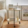Sofa Kleiner runder Tisch Balkon Licht Luxus Rund Kleine Wohnung Beistelltisch Nordischer Kaffeetisch Beweglicher Servierwagen