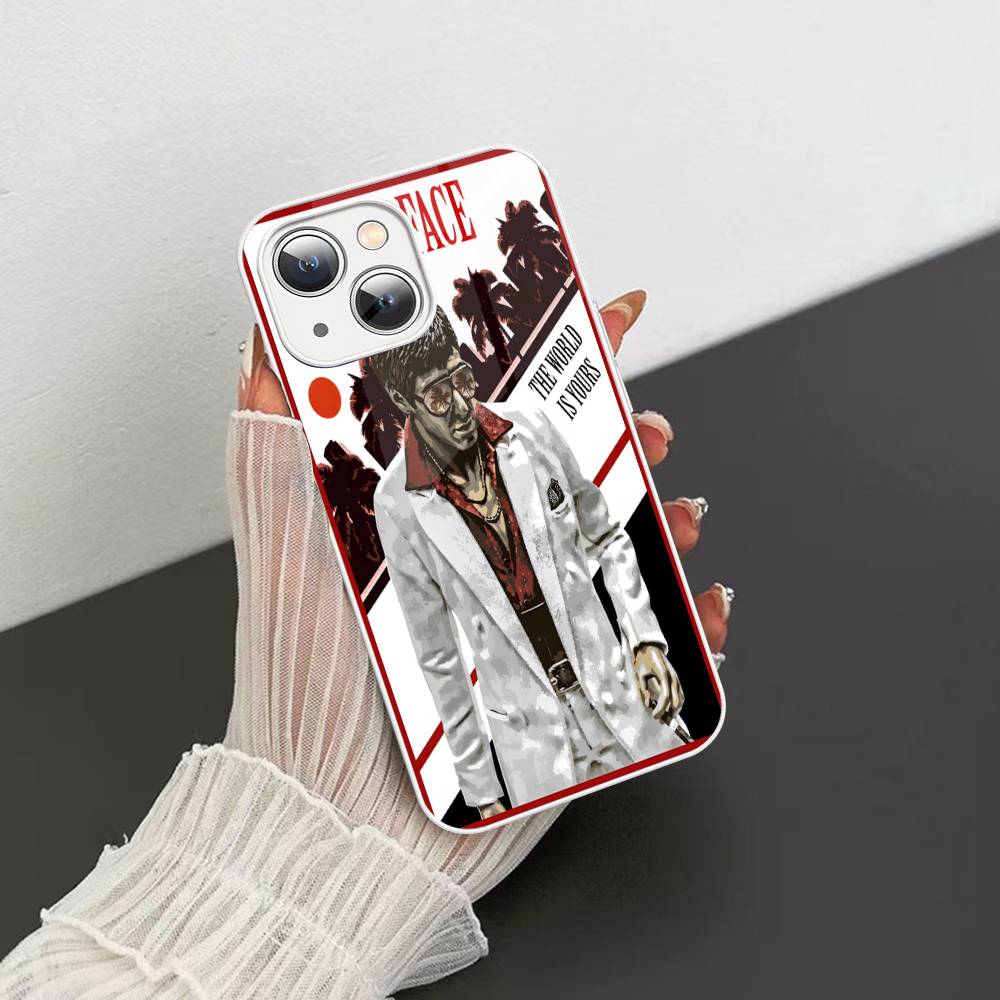 Scarface Phone Case For iPhone 14 13 12 Mini 11 Pro XS Max X XR 14 Plus Tempered Glass Cover iphone 12 mini