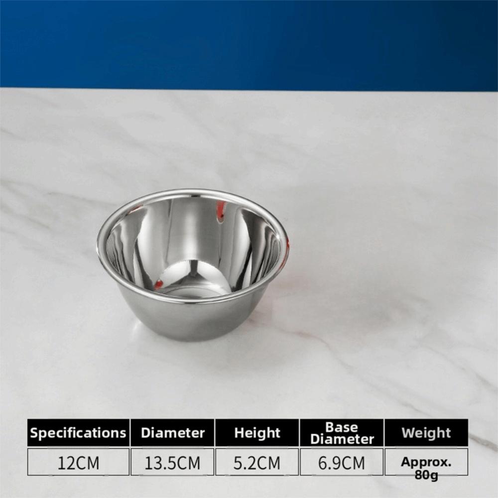 Silver Instant Noodle Bowl Stainless Steel Mixing Basin Material Bucket Basin  Egg Mixing Bowls 12cm