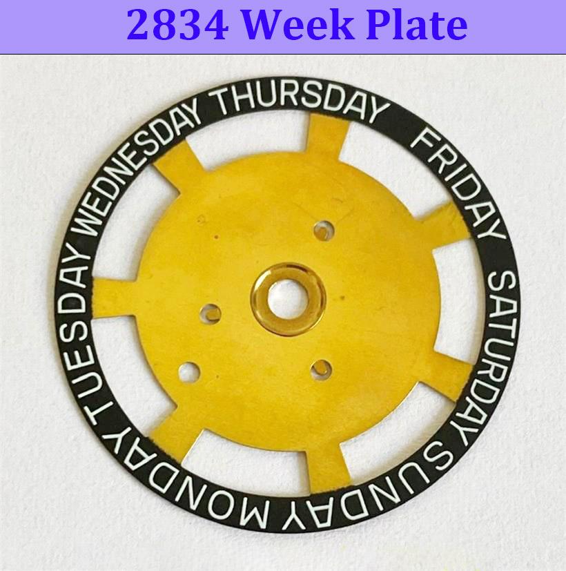 

Movement Week Plate Suitable for 2834 Mechanical Movement 12 o clock Week Plate 2834 Black Week Plate 12H Watch Accessories