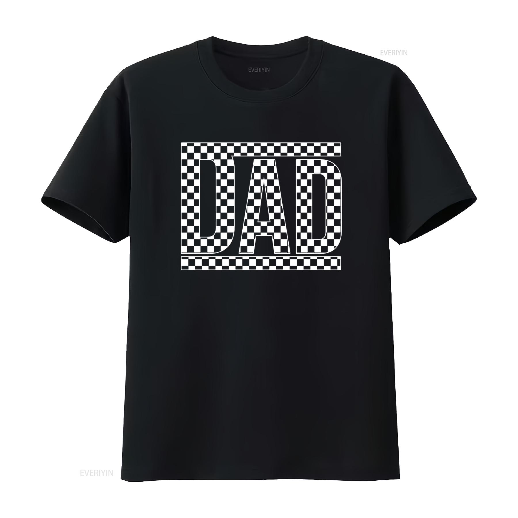 

Checkered Dad T Shirt Retro Fathers Day Coolest Daddy Sarcastic Life Print vintage Washed graphic Top For Everyday Wear 4XL