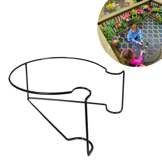 Balcony Railing Flower Pot Holder Floating Railing Planter Shelf Metal Indoor Outdoor Vertical Stairs Hanging Plant Pot Clip Stand Bracket