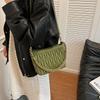 Fashion Pleated Underarm Bag Women's Versatile Messenger Bag New Niche Bucket Bag Shoulder Bag Small Square Bag