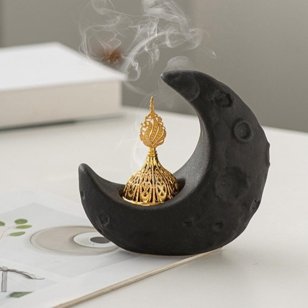 Middle Eastern Style Moon-Shaped Incense Burner Arabic Incense Burner  Meditation Space