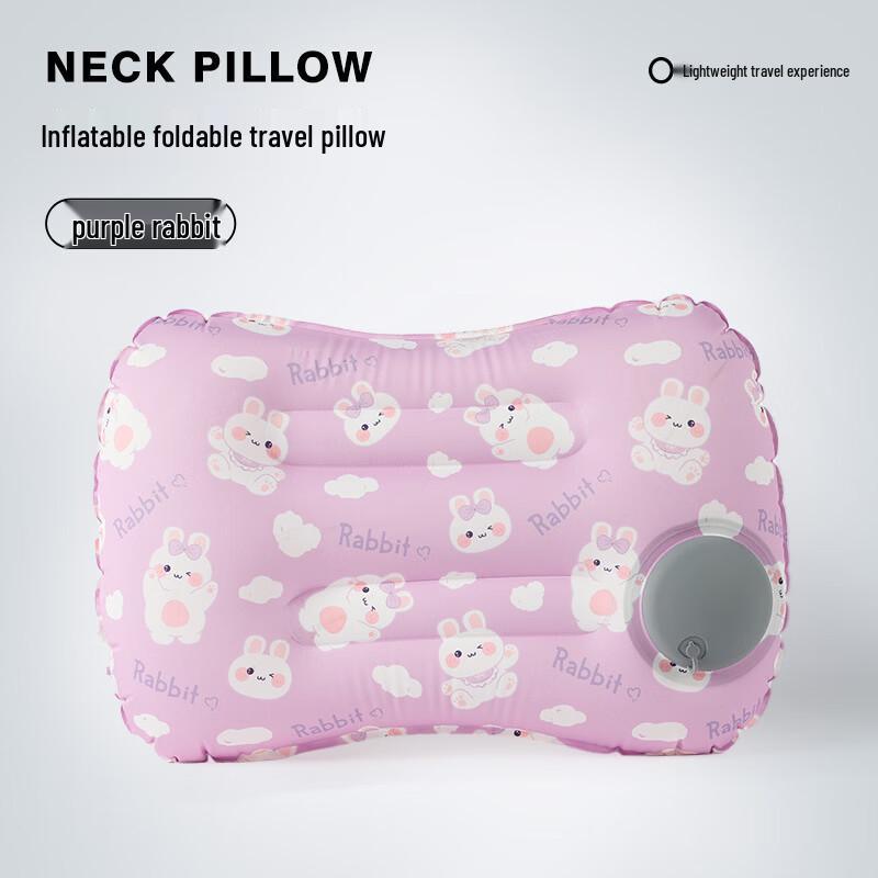 DAXTE Ice Silk Press Inflatable Travel Neck Pillow