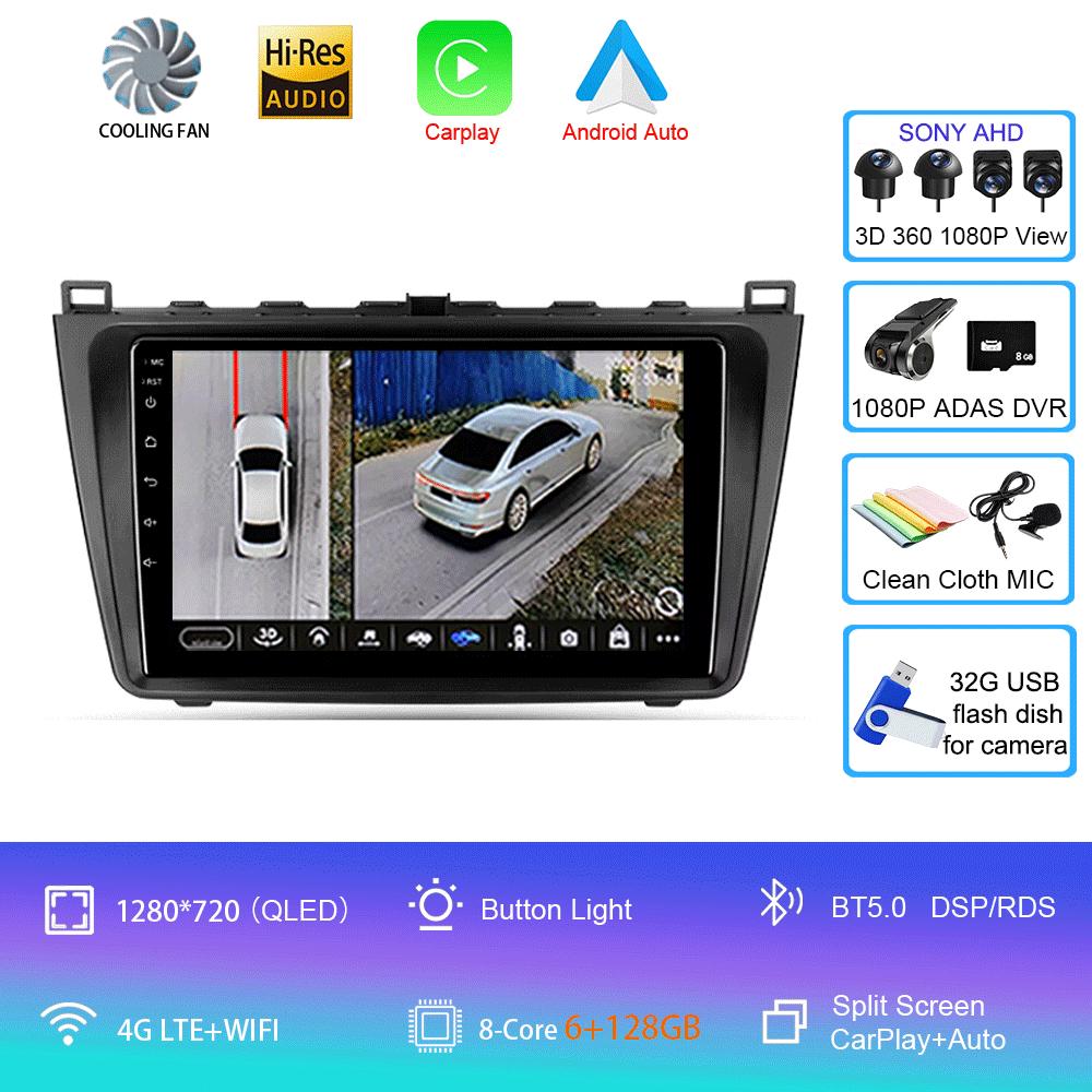 Android 14 Car Radio For Mazda 6 II GH 2007 - 2012  Multimedia Video Player Navigation Stereo GPS No 2din 2 Din Dvd