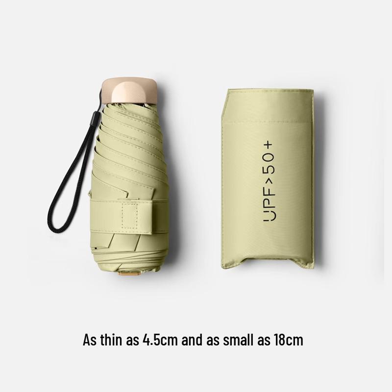 Mini 5-Fold Rain or Sun Umbrella: Compact, Thick, UV Protective Shade for Women
