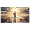 Watercolor Jesus Christ Walking On Water Religious Seascape Poster Canvas Painting Wall Art Pictures Home Room Decor Gift