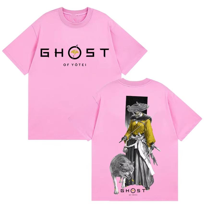 2026 Gioco Giapponese Ghost of Yotei Grafica Cotone Camicia Uomo Stile Ukiyoe Girocollo Manica Corta Moda Donna T-shirt