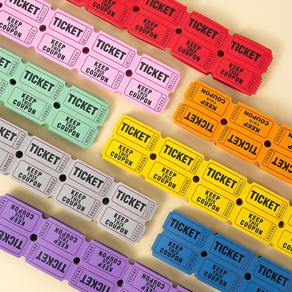 100 Stück Veranstaltungs-Tickets Doppelrolle fortlaufend nummeriert Tombola-Tickets für Konzerte Ausstellungen Klassenzimmer Belohnungen Preise