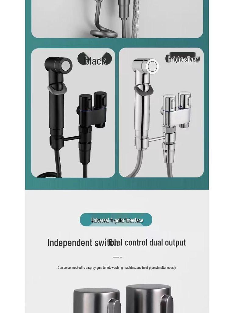 Dual-Function High-Pressure Bidet Toilet Spray Gun Set