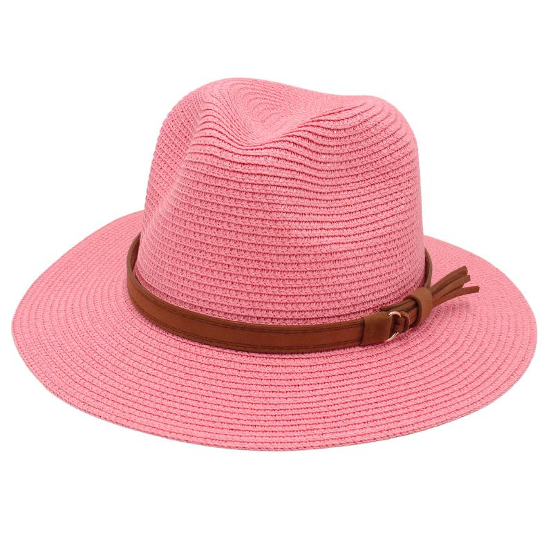 European And American Top Hat Yellow Belt Accessories Jazz Panama Straw Hat Fedora Hat Panama Hat Fedora