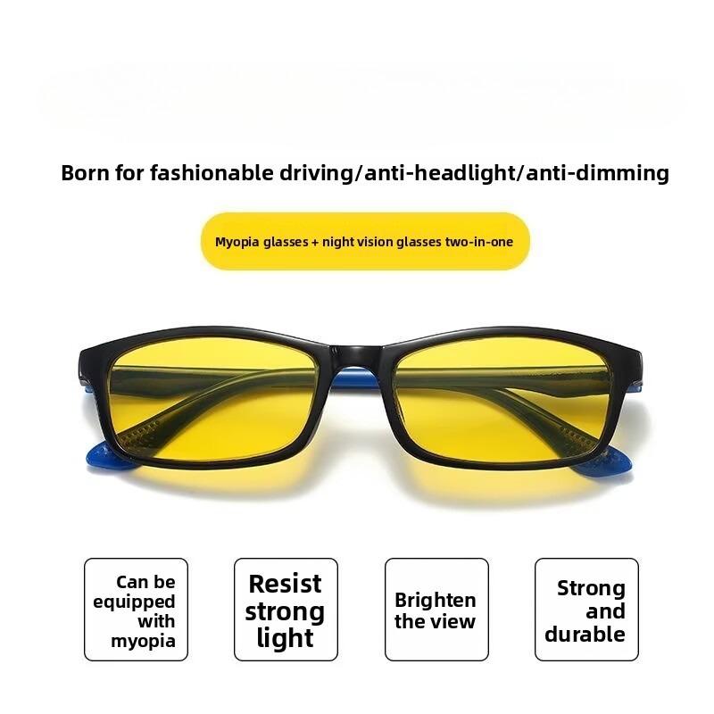 HD Night Vision Myopia Glasses Anti Glare Anti UV Anti Strong Light with Diopter Myopia Eyewear Men Driving Near Sight Goggles