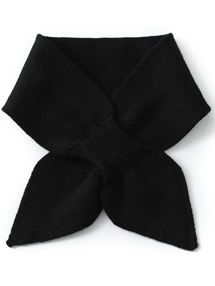 Wool Bow Tie Women Neck Warmer Small Scarf Cowl Collar Loop Soft Winter Essential Knit Accessories