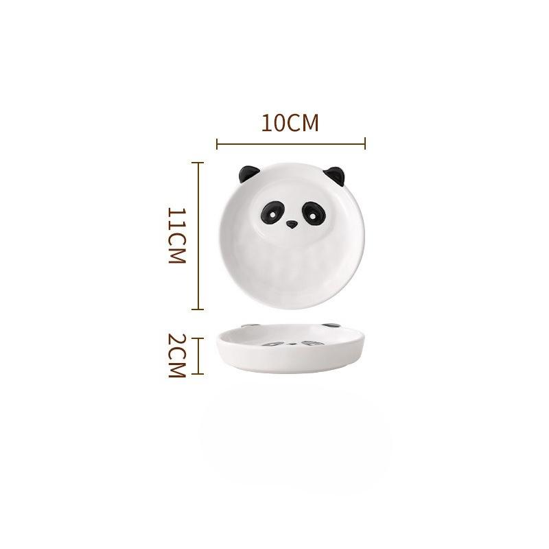 Panda Cartoon Style Ceramic Mug Saucer Rice Bowl Soup Bowl High Value Milk Coffee Cup Breakfast Cup Creative Saucer Lid