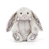 Peluche JC Bonnie Lapin avec Oreilles Florales Poupée en Peluche Kawaii Coussin de Canapé Doux Cadeau d'Anniversaire pour Enfants Décoration de Chambre