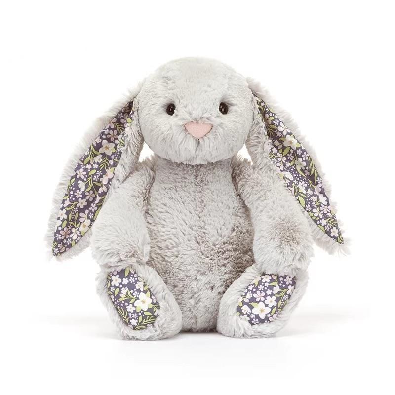 Peluche JC Bonnie Lapin avec Oreilles Florales Poupée en Peluche Kawaii Coussin de Canapé Doux Cadeau d'Anniversaire pour Enfants Décoration de Chambre