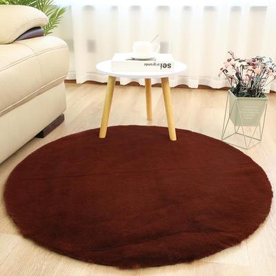 Nordic Solid Color Round Carpet - Imitation Rabbit Fur Floor Mat for Living Room, Sofa, Chair, Bedroom, and Kids' Room