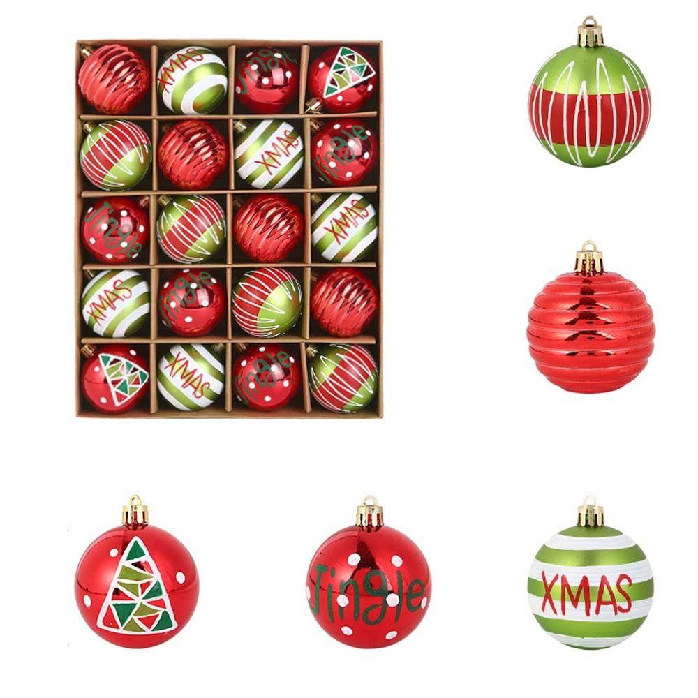

20pcs 6cm Electroplated Christmas Hanging Balls Plastic Christmas Tree Pendant Party Favors Style 3