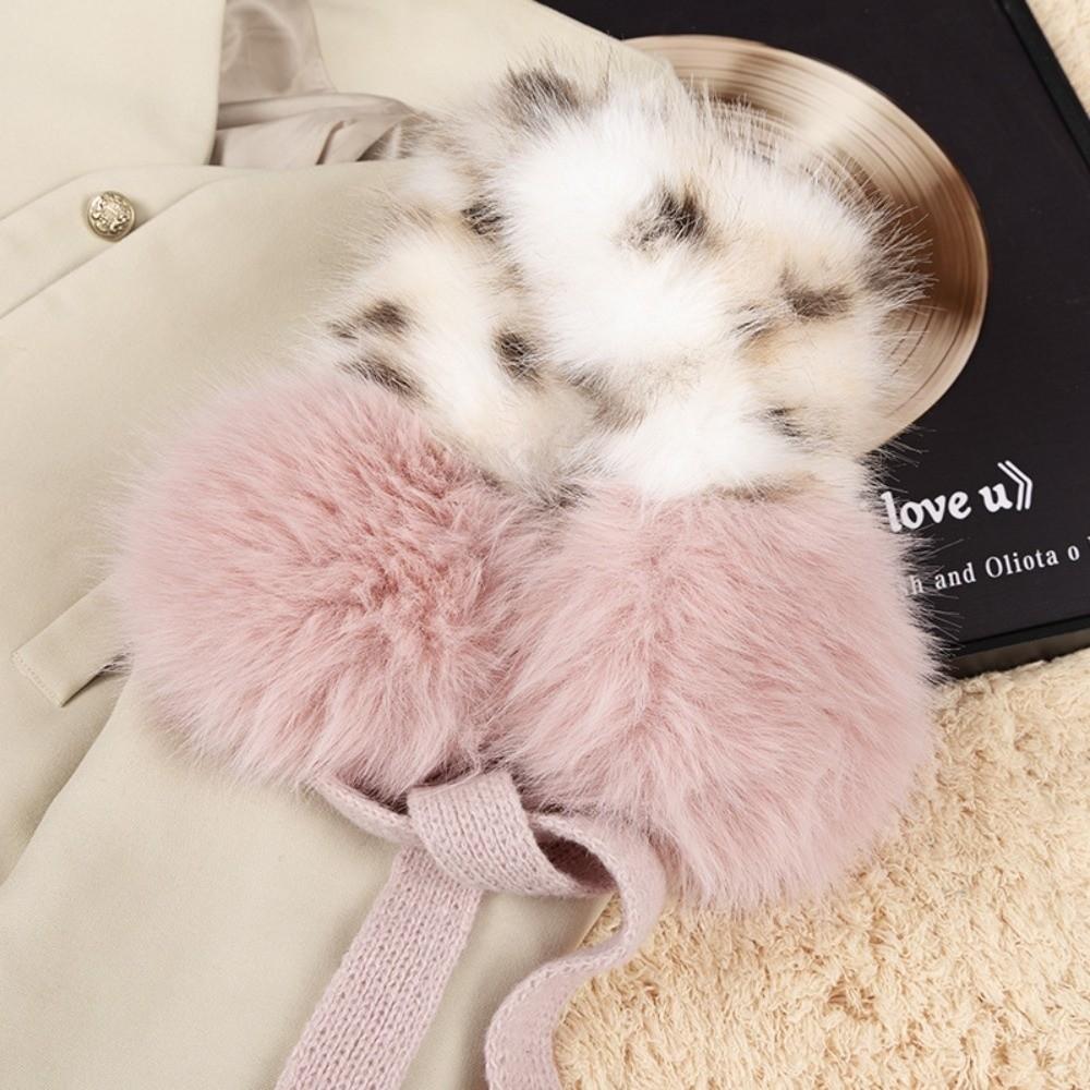 Foldable Leopard Print Earmuffs Thickened Plush Plush Ear Cover  Outdoors