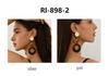 Versatile High-end Geometric Handmade Retro Faux Wood Stud Earrings for Women
