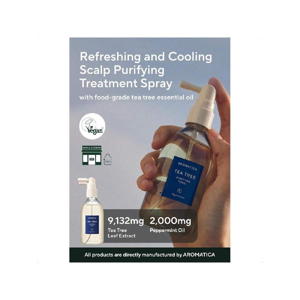 Aromatica Tea Tree Purifying Tonic 100ml Soothing & Cooling Tonic For Your Scalp | Helps Hair Look Healthier And Nourished | Natural Ingredients Only