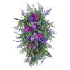 Purple Tulip Wreath with Hydrangea & Hyacinth Artificial Flower Lavender Garland Realistic Spring-Summer Floral Decor for Door Wall Home & Party