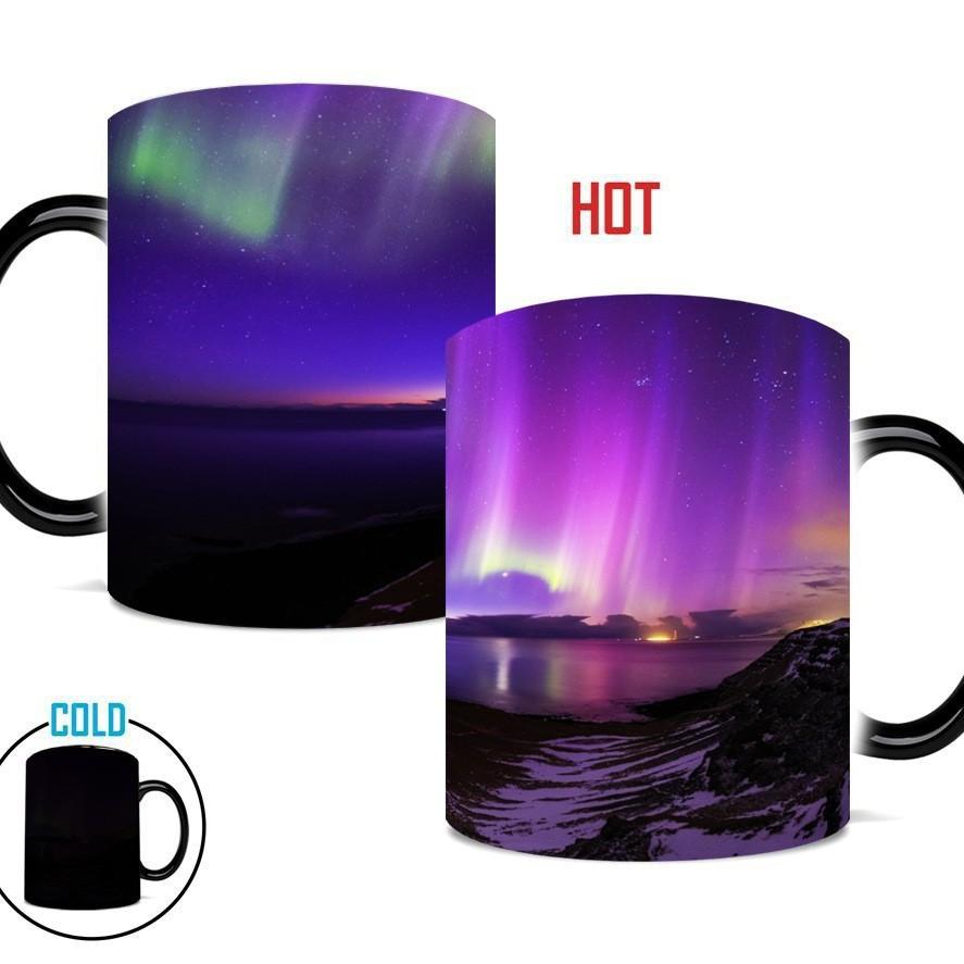 New Aurora Borealis Northern Lights Temperature Sensing Mug Color Changing Mug Ceramic Coffee Mug Water Mug