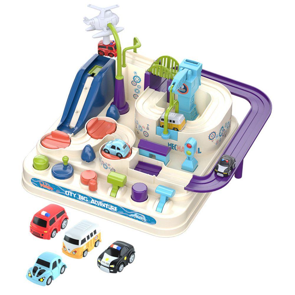 Abenteuer Schienen Autorennen Spielzeugset für Kinder Kein Akku erforderlich Auffällig Verschiedene Herausforderungen