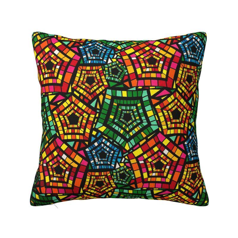 Afrikaanse Etnische Ankara Stijl Kussenhoes x cm Polyester Zachte Plaid Kussenhoes Voor Bank Zitdecoratie Beddengoed Kussensloop