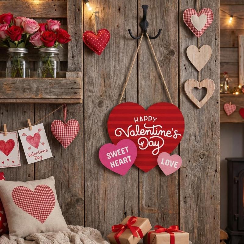 Scientific Proportioned 30cm Wooden Heart Decors With Two Color Option For Diverse Emotional Gifting And Decors