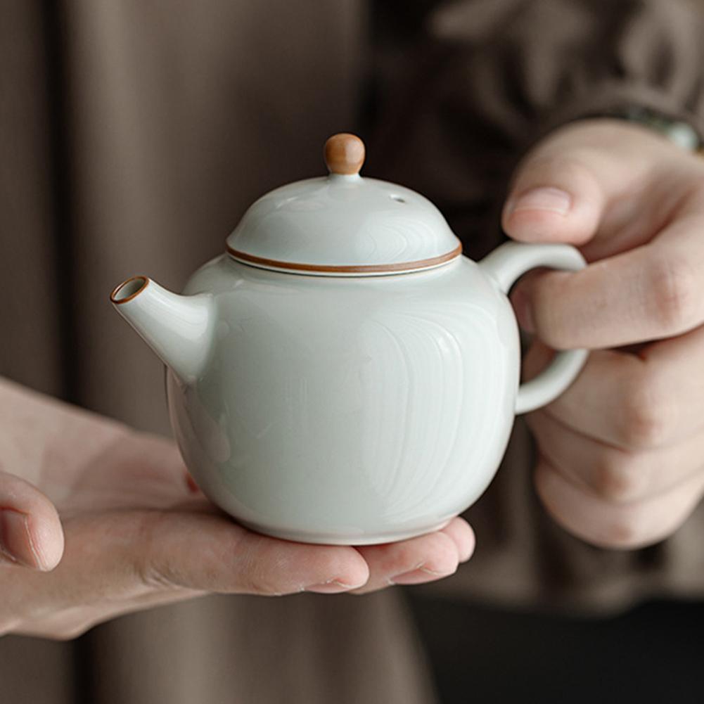 Chinese KungFu Teapot 3,Retro Ceramic Tea Kettle For Home Decoration A