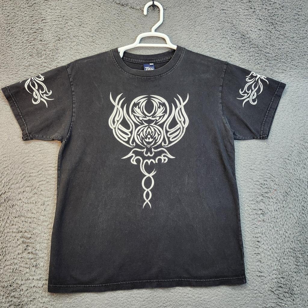 Tribal Tattoo Graphic Shirt Mens Extra Large Black Double Sided Sleeve Print