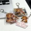 Funny Suspicious Dog Meme Face Keychains for Accessories Bag Fun Side Eye Puppy Dachshund  Keyrings Jewelry Fans Friends Gifts