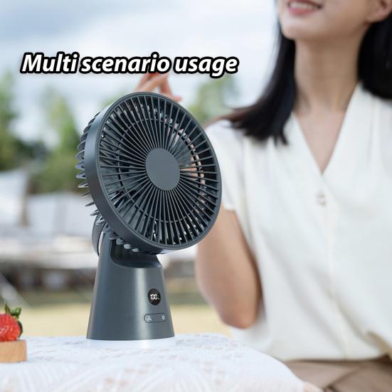 

Yousheng Personal Desktop Fan with 5 Speed Settings Digital Display Low Noise Rechargeable Air Conditioner Small Fan белый