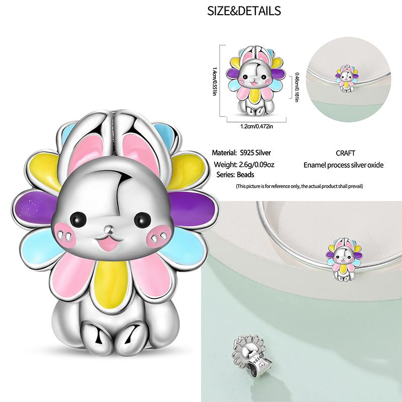 100% Copper Cute Little Bear Butterfly Flamingo Charms Beads Rose Princess Pendants Fit Diy Bracelets Jewelry Gifts