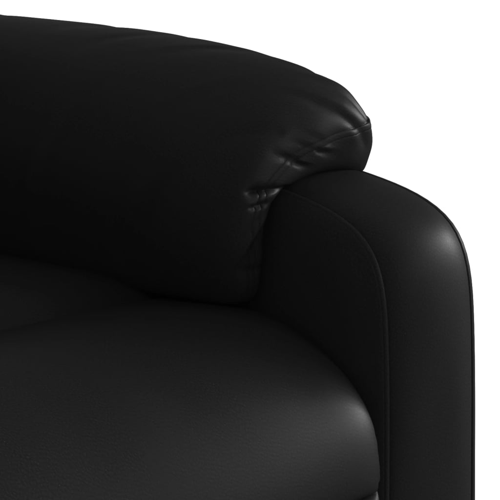 Massage Recliner Chair Artificial Leather Black