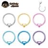 ASTM F136 Tytanowy Clicker w kształcie Serca Piercing Septum 16G Kolczyk do Daith Helix Ucha Anodowana Biżuteria do Ciała Kółka do Nosa