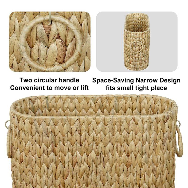 Handmade Woven Storage Basket, Simple Desktop Snack Storage Basket, 2 Pcs Straw Woven Storage Basket